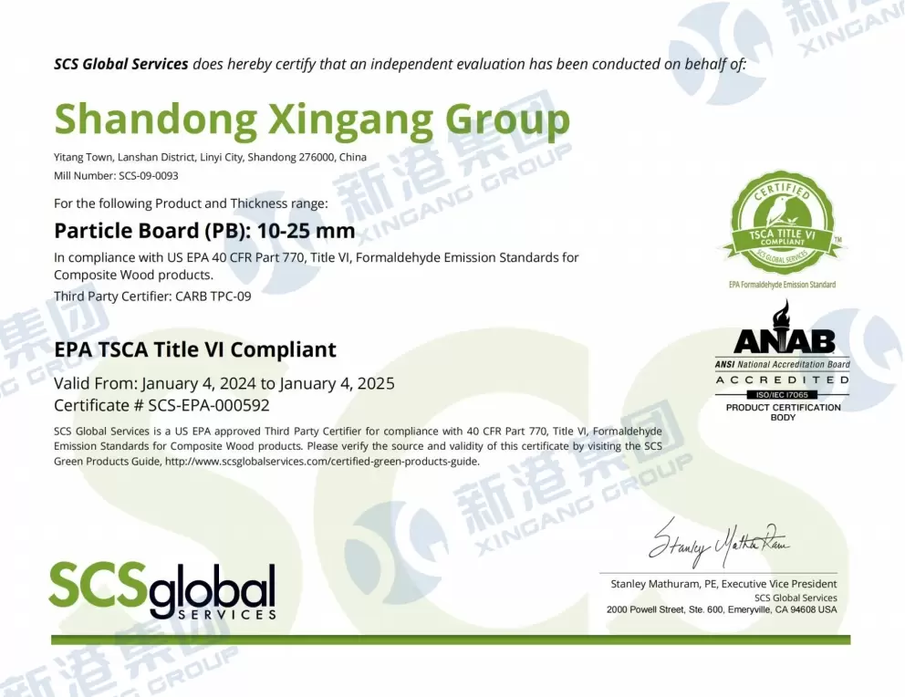 Certificat SCS-EPA-000592