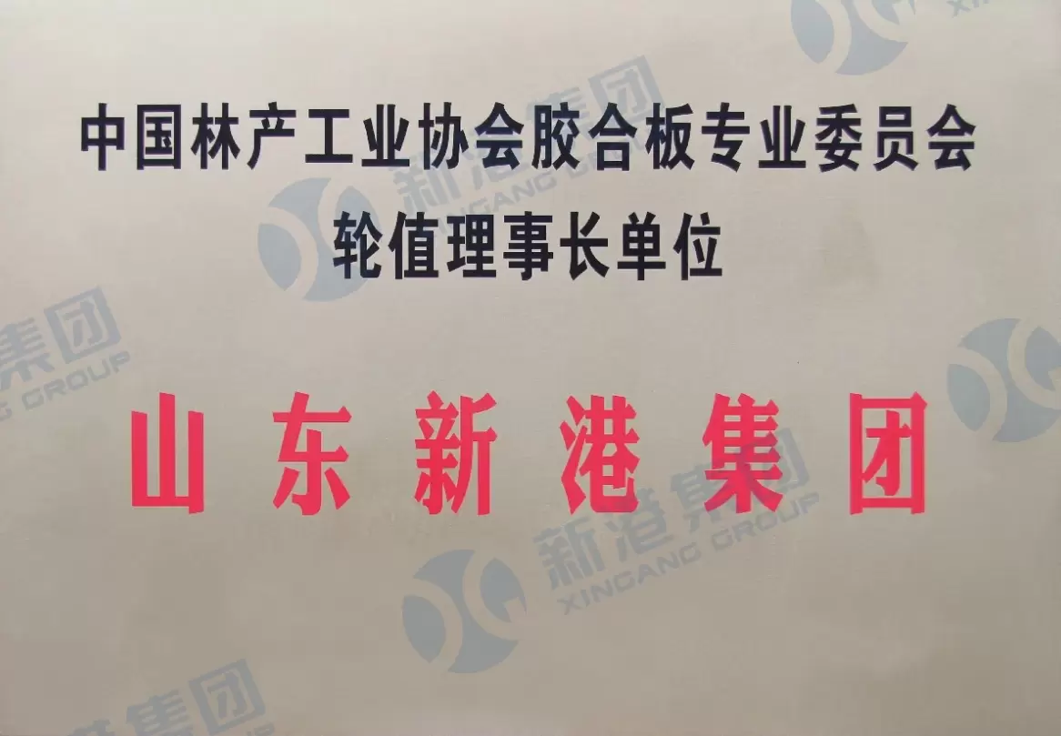 Pr&eacute;sident tournant de l'unit&eacute; du Comit&eacute; professionnel du contreplaqu&eacute; de l'Association chinoise de l'industrie foresti&egrave;re