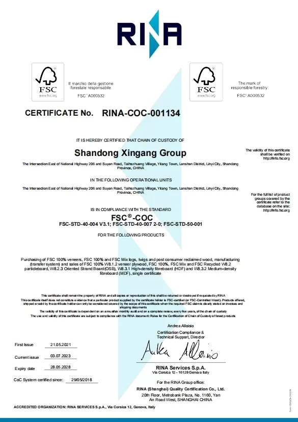 Certificat unique RINA-COC-001134-Sign&eacute;